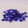 Japanese style square two-hole glass beads Tila beads dark blue iridescent DIY jewelry making - 10.00g / TILA-177