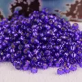 Perline di vetro foderate in argento viola da 2mm per accessori di creazione di gioielli fai da te - 10.00g / Viola Foderato in Argento