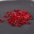 Red two hole square glass beads, Tila style loose craft beads for DIY jewelry making accessories. - 10.00g / TILA-254