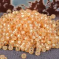 Perline di rocaille in vetro argentato da 2mm perline rotonde per accessori di gioielli fai da te - 10.00g / Giallo Oro Foderato in Argento
