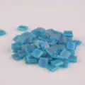 Miyuki Tila square two-hole beads light blue iridescent glass loose beads for DIY crafts - 10.00g / TILA-2405FR