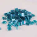 Shiny blue two-hole rectangle glass beads for DIY jewelry making and stylish bracelets. - 10.00g / TILA-2458