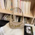 Μοντέρνα κομψή Μπεζ Vintage Hobo Τσάντα Ώμου, PU Σουέτ Patchwork Γυναικεία Τσάντα Χειρός - Χακί