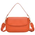 Orange vintage minimalistische Schultertasche lässige Baguette Umhängetasche Alltagstasche - Orange (Glatte Oberfläche)