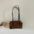 Korean style retro brown suede shoulder bag, chic underarm pillow bag for daily commute. - 24*11*12 / Brown