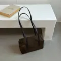 Korean vintage brown suede shoulder bag casual commuting pillow underarm bag option style - 24*11*12 / Green