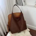 Brown suede hobo bag, vintage minimalist shoulder bag for women, daily commute chic tote. - Coffee