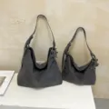 Geflochtene große Umhängetasche koreanischer Stil lässige dunkelgraue Hobo Bag zwei Größen - S / Grau