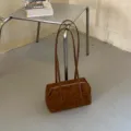Braune Wildleder Kissen Umhängetasche, Retro Nische langer Riemen Damen Schultertasche. - 23*11*12 / Braun