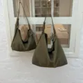 Olive grüne gewebte Hobo Schultertasche, große Kapazität modische lässige Damentasche. - S / Grün