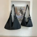 Chice gewebte Umhängetasche große Kapazität lässige Hobo Tasche mit Sternanhänger trend - S / Schwarz