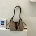 Braune Wildleder Umhängetasche retro lässige Handtasche vielseitige Freizeittasche Damen - Ohne Anhänger / Khaki