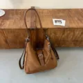 Brown suede shoulder bag casual versatile large capacity tote bag minimalist chic handbag for women - Brown
