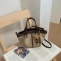 Retro Wildleder Tragetasche stilvolle Handtasche lässige Umhängetasche für Damen Alltag - Ohne Anhänger / Aprikose