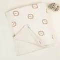 Thickened four-layer cotton baby blanket with cute lion prints, soft and breathable swaddle. - 90x100 cm / Big Lion