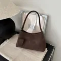 Braune gewebte Leder Umhängetasche Retro Hobo Tasche schicke minimalistische Damen Achseltasche - Braun