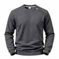 Herren lässiger Fleece Pullover Winter einfarbig Rundhals Sweatshirt mit Reißverschluss - Dunkelgrau