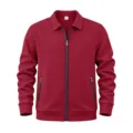 Men's Fashion Casual Waffle Knit Lapel Zip-Up Jacket For Outdoor Sports And Daily Wear - S / Tops / Red