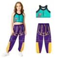 Παιδική στολή K-POP για κορίτσια crop top και παντελόνι σετ αποκριάτικο cosplay - 110 / Πάνω和Κάτω Μέρος