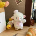 Detalle de peluche de animal chef tierno, muñeco suave y esponjoso con mini delantal. - Cordero chef / Aproximadamente 17cm