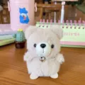 Llavero de peluche de oso tierno y esponjoso con campana de metal, colgante de bolso suave. - Oso con Cascabel