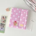 Korean Style Polka Dot Photo Album Card Holder Binder Cute Bear Stationery Storage - Pink