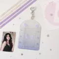 Portafotos de acrílico de 3 pulgadas funda para photocards K-pop degradado morado - Colgante de Lazo / Púrpura