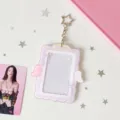 Acrylic photocard holder angel wing cute polaroid storage protector keychain display - Purple