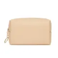 Portable PU leather cosmetic bag for women, stylish square travel toiletry organizer, beige - Cartoon Characters