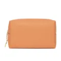 Caramel PU Leather Cosmetic Bag Waterproof Travel Makeup Pouch Portable Toiletry Organizer - Brown & Yellow
