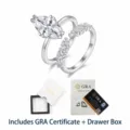 Marquise Moissanite Stapelbare Ring Set S925 Sterling Zilver voor Bruiloft Verloving - US 5 / Marquise Stapelbare Stijl (R15331)