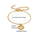 Pulsera de trébol de cuatro hojas dorada cadena de acero inoxidable ajustable detalles - Trébol de Cuatro Hojas Dorado (G9092587)