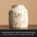 Petite Boite à Thé en Céramique avec Motif de Bambou Pot de Stockage Scellé Élégant - Série Bambou Vert - Boîte à Thé Élégante