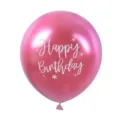 12-Zoll metallisch rosa Geburtstag Party dekorativer Ballon mit Geburtstag Print. - Metallisches Rot mit weißem Aufdruck