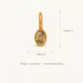 Stainless steel gold plated oval birthstone pendant necklace DIY accessory jewelry piece. - November Oval Birthstone Pendant (JXRK24121201M)