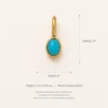 Stainless steel oval pendant with blue turquoise stone, elegant jewelry accessory for women. - December Oval Birthstone Pendant (JXRK24121201M)