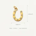 Stainless steel rhinestone horseshoe pendant fashion charm chic jewelry accessory for women - Horseshoe Charm / Gold