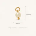 Stainless steel gold plated pearl pendant DIY accessory with size details, 10mm height. - No.1 June Pearl Pendant
