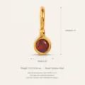 Stainless steel gold plated red gemstone pendant diy accessory size 18x7mm 1.8g new - July Round Birthstone Pendant (JXRK24121201M)