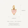 Stainless steel gold-plated pink heart pendant necklace jewelry minimalist gift - Pink Zircon Pendant / Gold