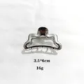 Silver metallic hair claw clip with wavy design, elegant hair accessory for women 3.5x6cm - 6CM Pack / Silver