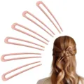 Épingle à cheveux en métal or rose en U pince à chignon élégante accessoire de coiffure minimaliste - Épingle en U (1505-8) / Lot de 6 / Or rose