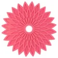 Detalle de reposacucharas de silicona rosa, alfombrilla de cocina geometrica creativa. - Rosa rojo