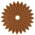 Nordische braune Silikon-Wärmeisolierungsmatte, hohle Blumen-Untersetzer für Esstisch. - Kaffeebraun