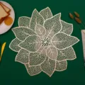 Gold hollow leaf PVC placemat heat insulated table mat modern kitchen dining table decor - Rose / Placemat / Gold