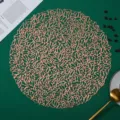 Round hollow leaf placemat PVC gold table mat kitchen dining table decor insulation pad - Broken Leaf / Placemat / Rose Gold