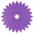 Lila Silikon Hitzebeständige Matte Detail, hohles Blumendesign Tischset für heiße Küchengerichte. - Lila