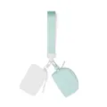 Portable mini color-block coin purse with lanyard, waterproof key pouch and storage bag. - White/Mint Green