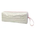 Custodia portatile da viaggio per arricciacapelli zip rosa design trapuntato a cuore borsa - Bianco