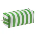 Green white striped storage bag, portable travel organizer for hair tools and daily items. - Green & Beige Stripes